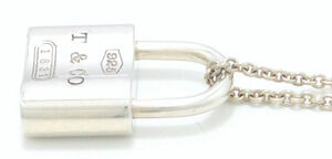 TIFFANYCo Tiffany Lock Pendant Necklace Key Motif Padlock Silver